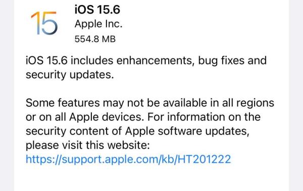 آيفون تصدر تحديث iOS 15.6