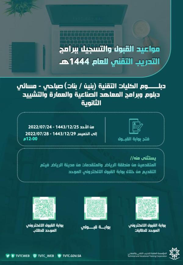 بدء القبول في الكلية التقنية والمعهد الصناعي الثانوي بسراة عبيدة