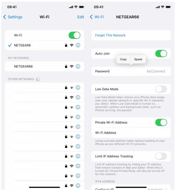 مشاركة كلمات مرور Wi-Fi