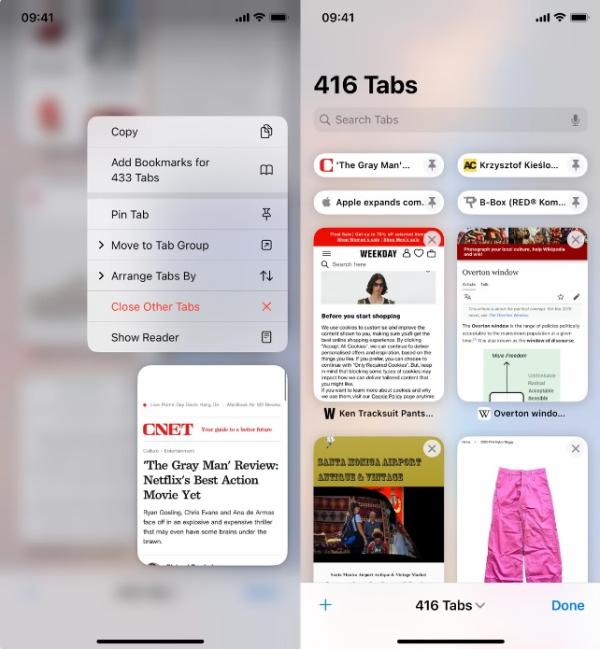 تثبيت علامات التبويب المفضلة في Safari