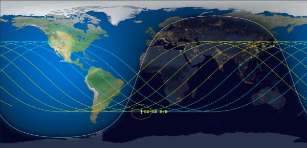 رسم بياني لأماكن سقوط الصاروخ - Aerospace