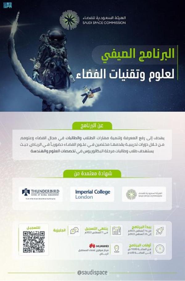 إطلاق البرنامجَ الصيفي لعلوم وتقنيات الفضاء