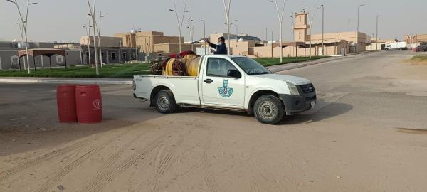 تعقيم وتطهير حاويات النظافة بالرفيعة