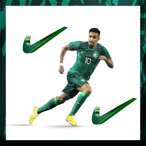 المنتخب السعودي يظهر بالأخضر والأبيض في المونديال