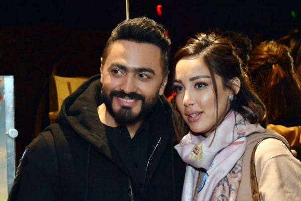 تامر حسني وزوجته بسمة بوسيل - مشاع إبداعي