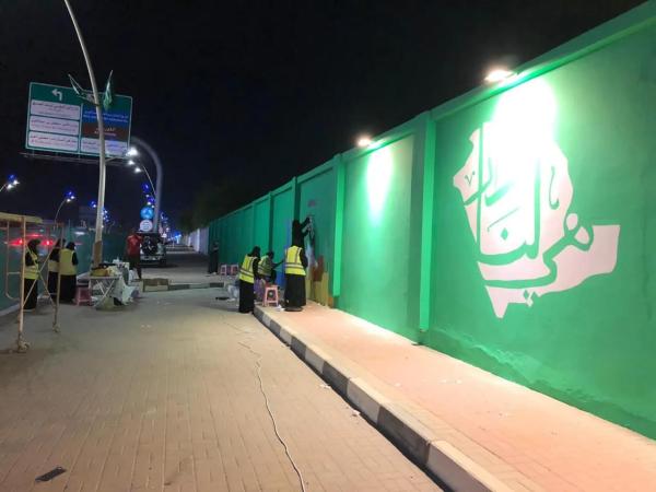 تدشين أكبر لوحة جدارية بالخفجي
