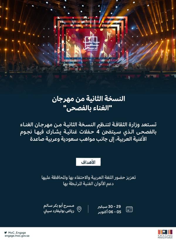 بوستر مهرجان الغناء بالفصحى 