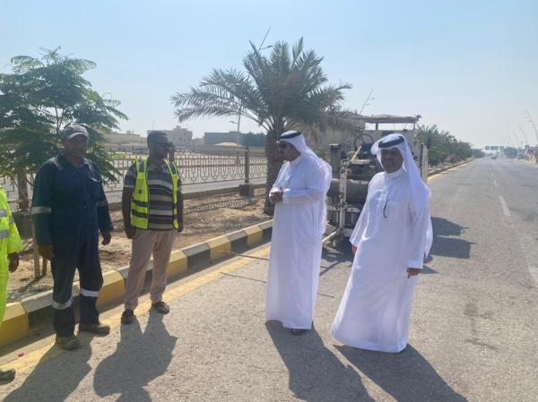 تفقد سير أعمال مشاريع السفلتة بالخفجي