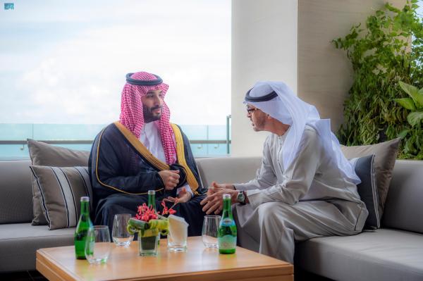 على هامش انعقاد قمة مجموعة العشرين.. ولي العهد يلتقي رئيس دولة الإمارات