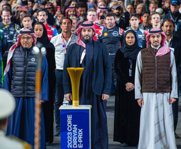 سمو ولي العهد يشهد سباق فورمولا إي الدرعية 2023