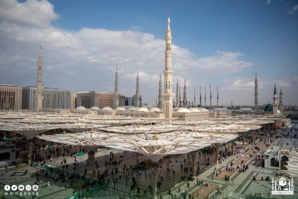 المسجد النبوي.. استعدادت مكثفة للتعامل مع الأمطار