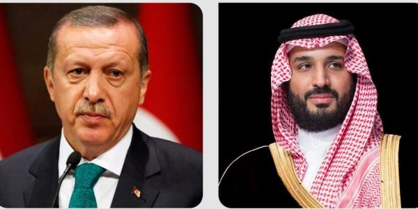 ولي العهد يعزي الرئيس التركي في ضحايا الزلزال
