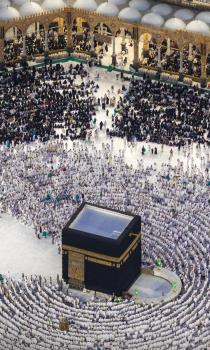 صور جوية للأجواء الإيمانية والروحانية بالمسجد الحرام 