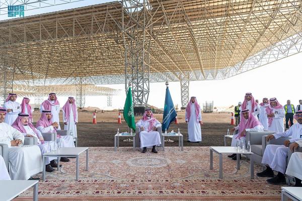 أمير الجوف خلال تفقده مشروع جمرك الحديثة الجديد - واس