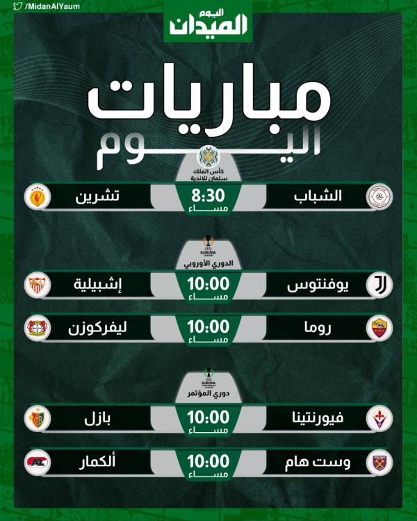 مباريات اليوم الخميس
