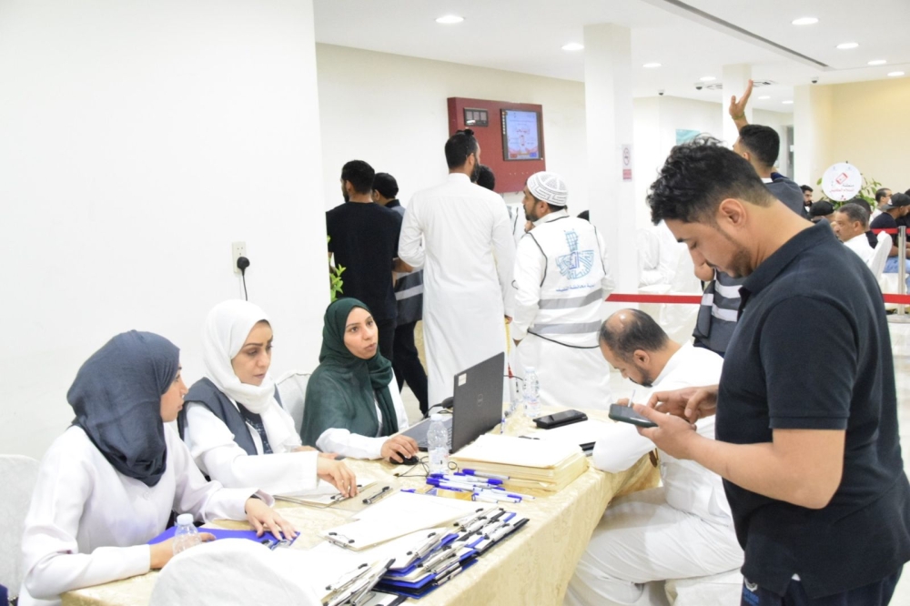 استقبال المتبرعين بالدم 