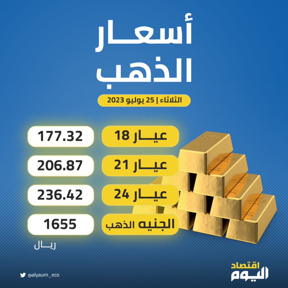أسعار الذهب في السعودية اليوم الثلاثاء 25/7/2023