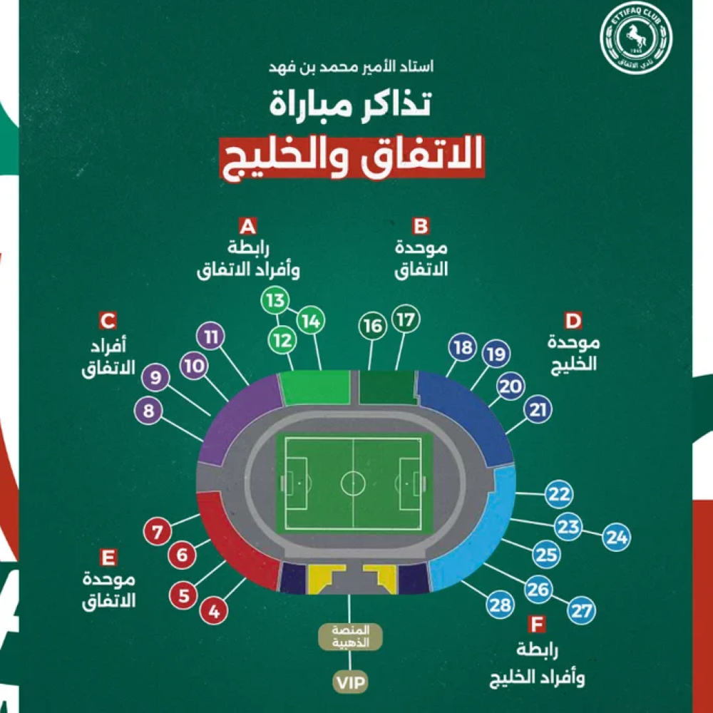 الاتفاق يطرح تذاكر مواجهة الخليج أمام الجمهور