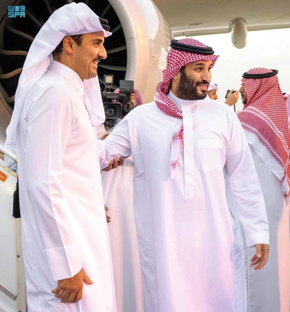 ولي العهد يستقبل أمير قطر في الرياض - واس