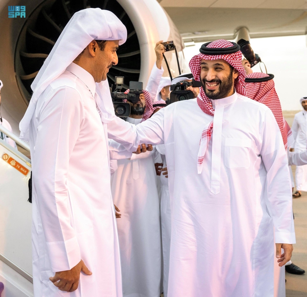 ولي العهد يستقبل أمير قطر في الرياض - واس