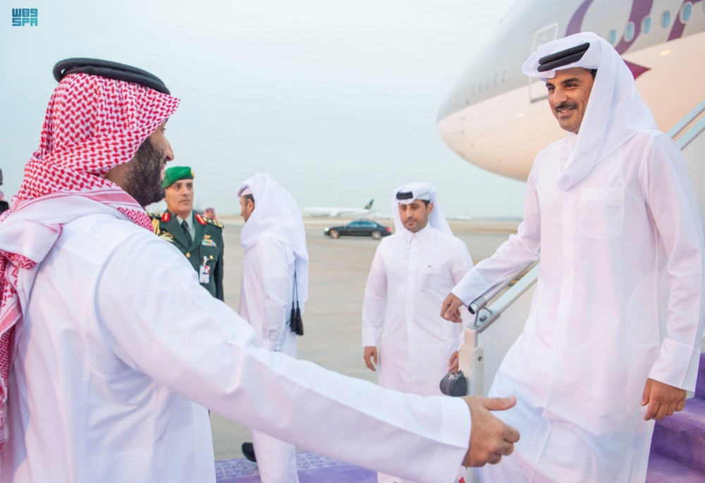 ولي العهد يستقبل أمير قطر في الرياض - واس