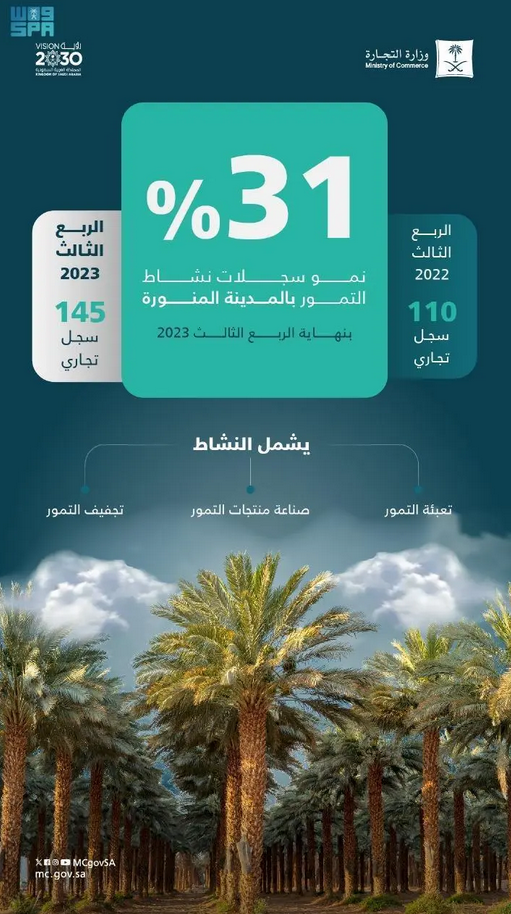 31 % نموا في سجلات نشاط التمور بالمدينة المنورة