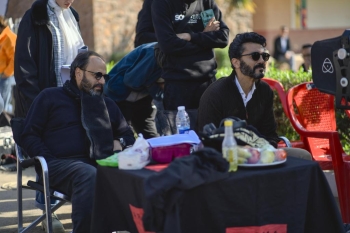 خالد النبوي والمخرج محمد سلامة من كواليس مسلسل إمبراطورية ميم - اليوم