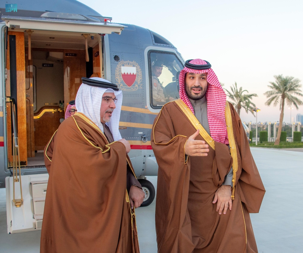 ولي العهد يستقبل نظيره البحريني في الرياض