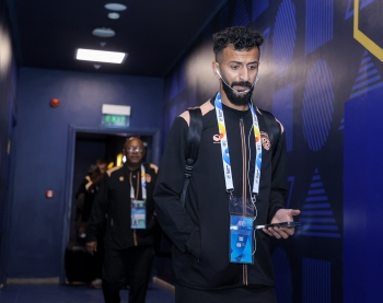 لاعبو الفيحاء في ملعب المباراة