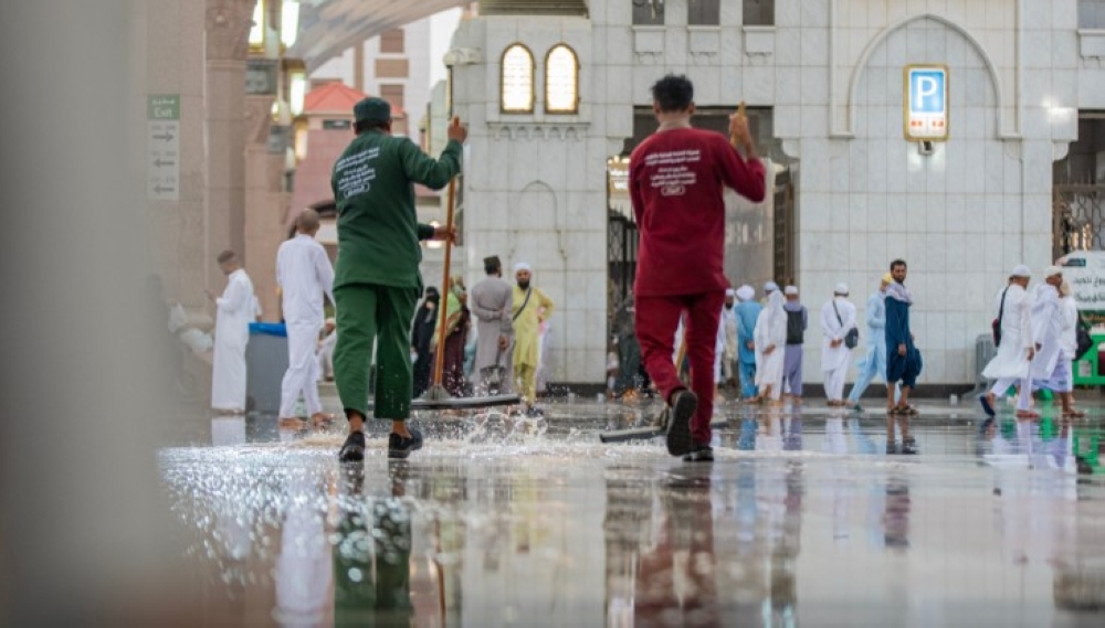 خطط الحالات المطرية في المسجد النبوي - الهيئة العامة للعناية بشؤون الحرمين