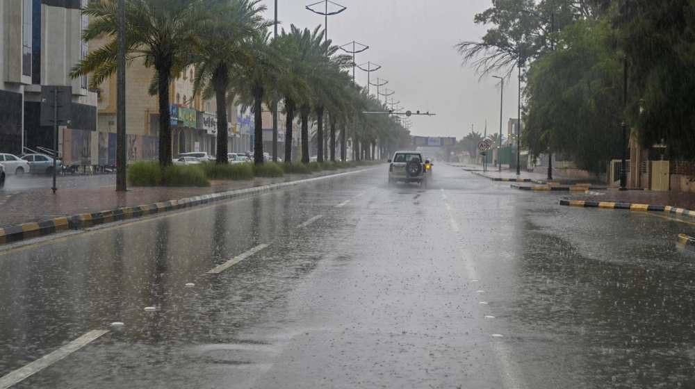 لوحة فنية.. سماء سكاكا تتزين بلمعان البرق وزخات المطر