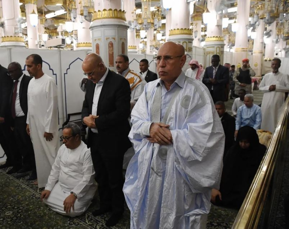 الرئيس الموريتاني يزور المسجد النبوي
