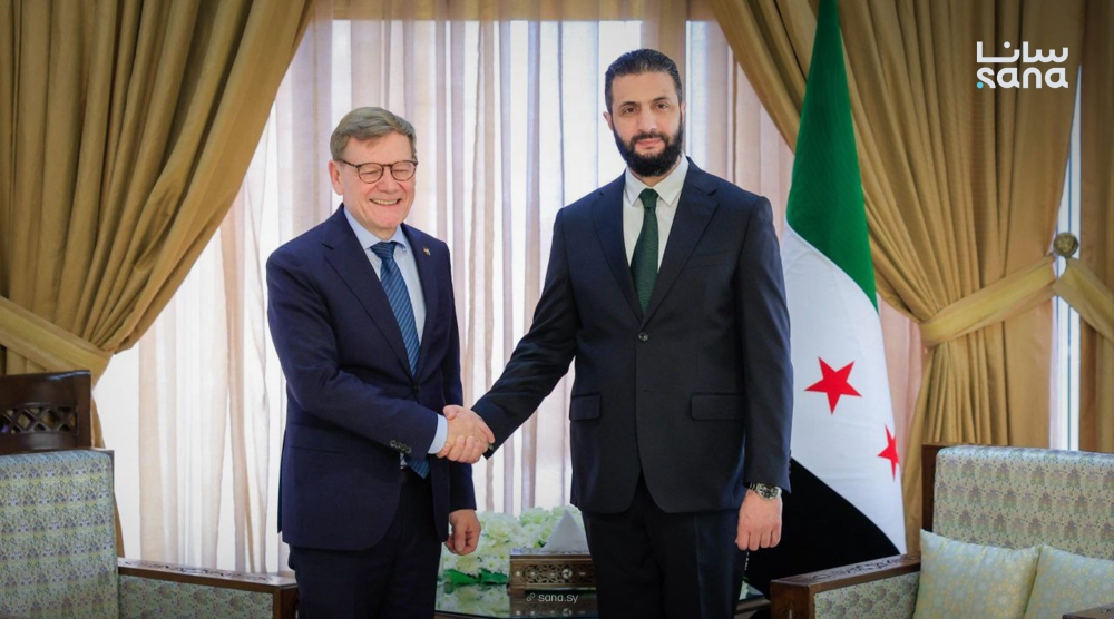 الرئيس السوري يبحث سبل تعزيز التعاون مع وفد ألماني رفيع المستوى