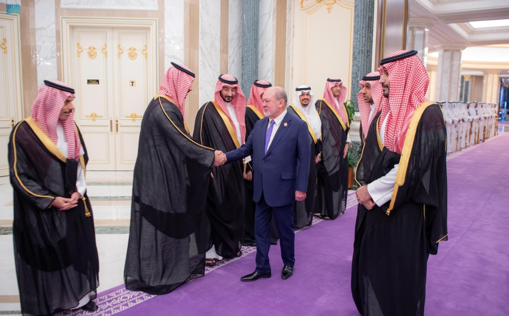 ولي العهد يستقبل ملك ماليزيا في الديوان الملكي بقصر اليمامة - واس