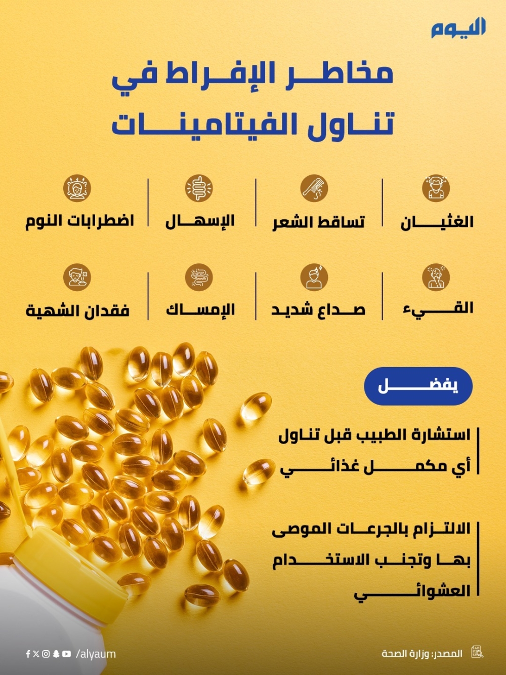 مخاطر الإفراط في تناول الفيتامينات 
