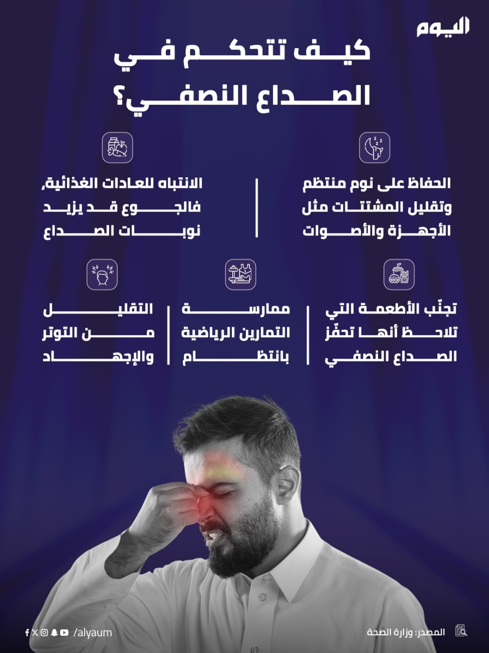 كيف تتحكم في الصداع النصفي؟ 