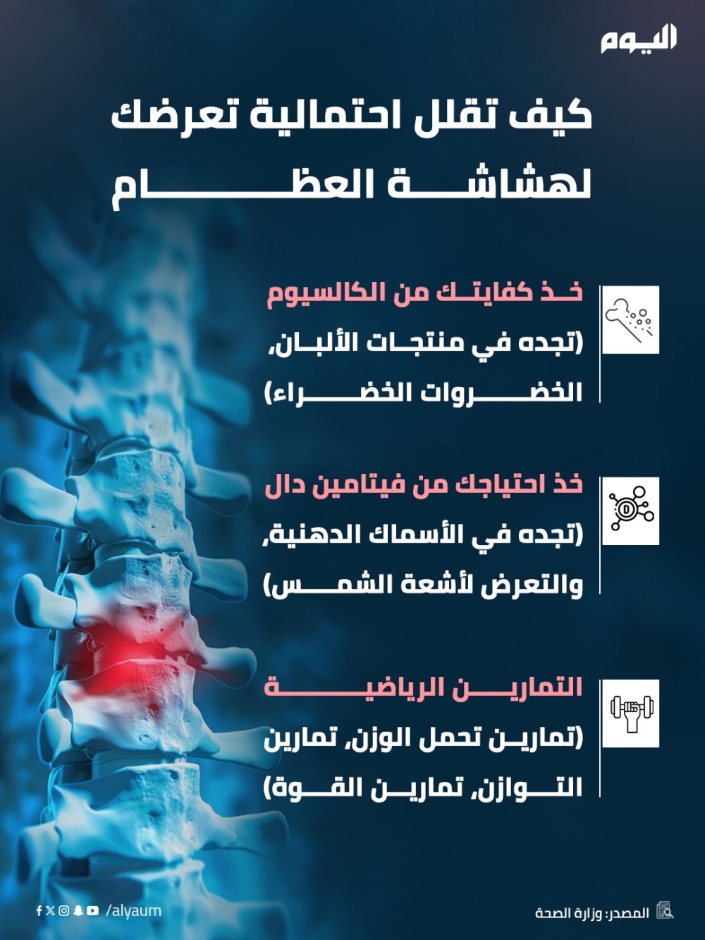 كيف تقلل احتمالية تعرضك لهشاشة العظام 