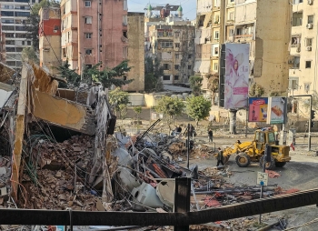 موقع غارة جوية إسرائيلية على الضواحي الجنوبية لبيروت في لبنان - أ ف ب