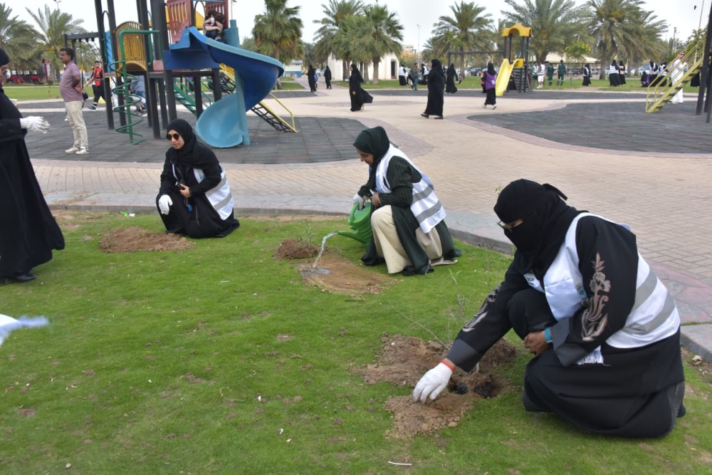 250 متطوعًا يزينون واجهة الدمام البحرية بالشتلات الزراعية - اليوم