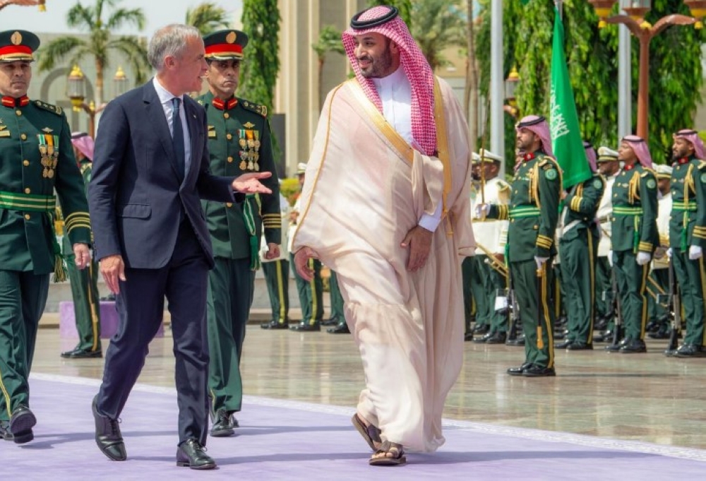 ولي العهد يستقبل رئيس وزراء كندا في قصر السلام بجدة - واس 