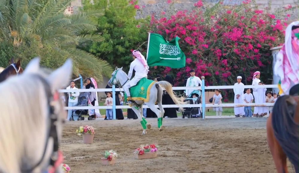 الخيل العربية تزيّن احتفالات اليوم الوطني في الباحة