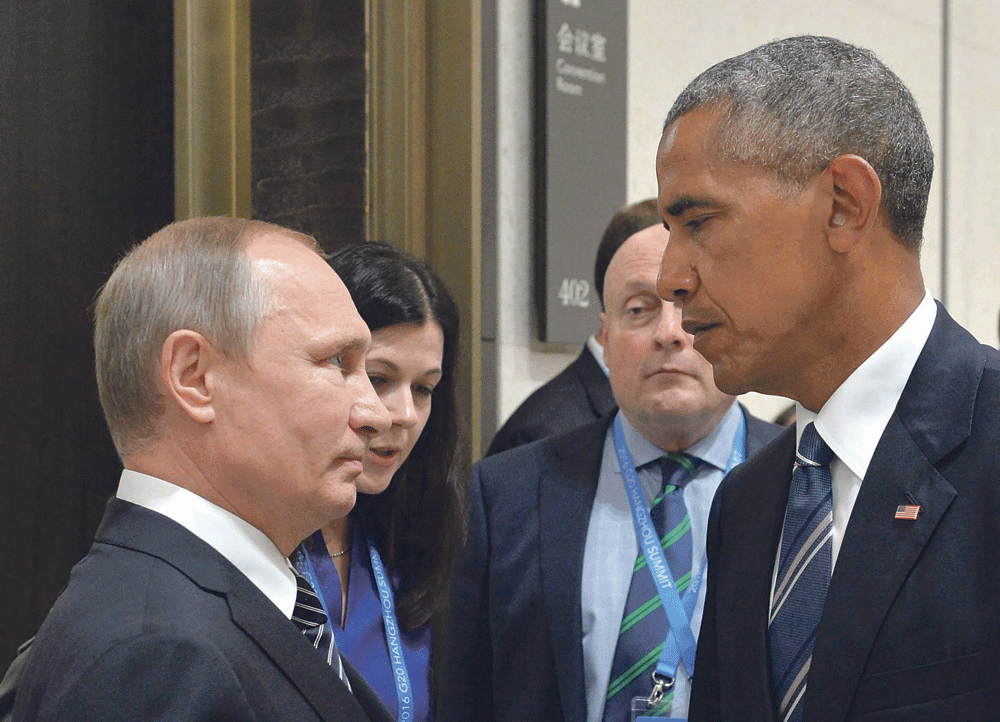بوتين وأوباما في لقاء على هامش قمة مجموعة العشرين في هانغتشو بالصين