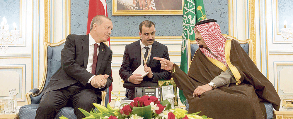خادم الحرمين الشريفين يلتقي بالرئيس التركي أردوغان في الرياض (واس) 