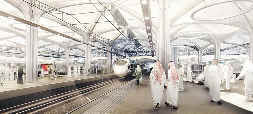 نموذج لقطار الحرمين من مكة إلى المدينة 
